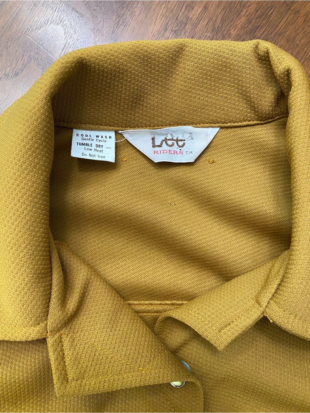 Vintage 70s Lee Pearl Snap Jacket Crop Mustard Yellow Dagger Collar - M - Picture 4 of 5
